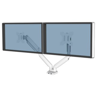 BRAS PORTE-ECRANS DOUBLE BLANC OXY