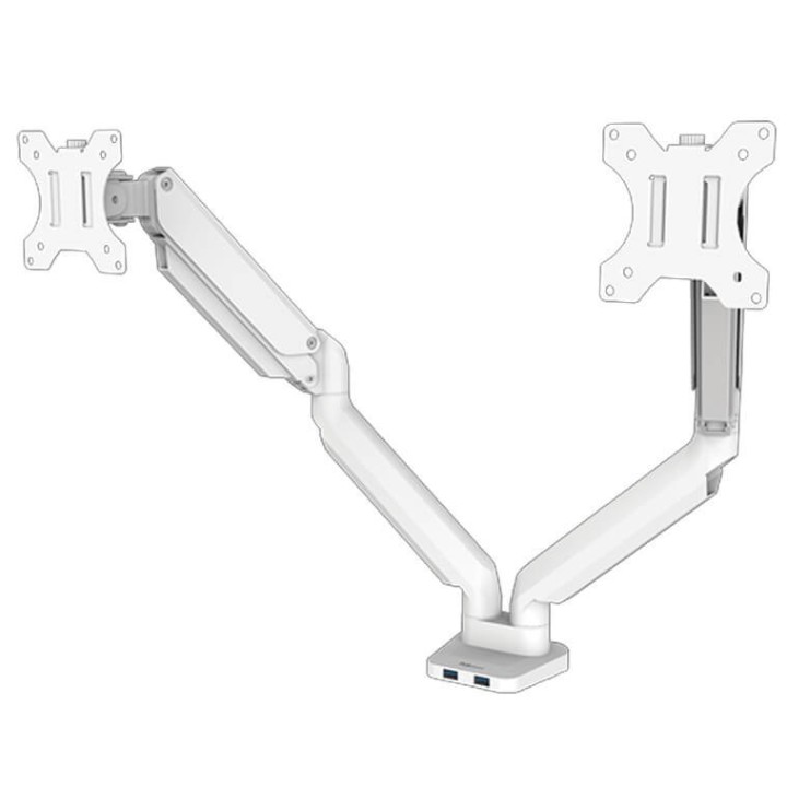 BRAS PORTE-ECRANS DOUBLE BLANC OXY