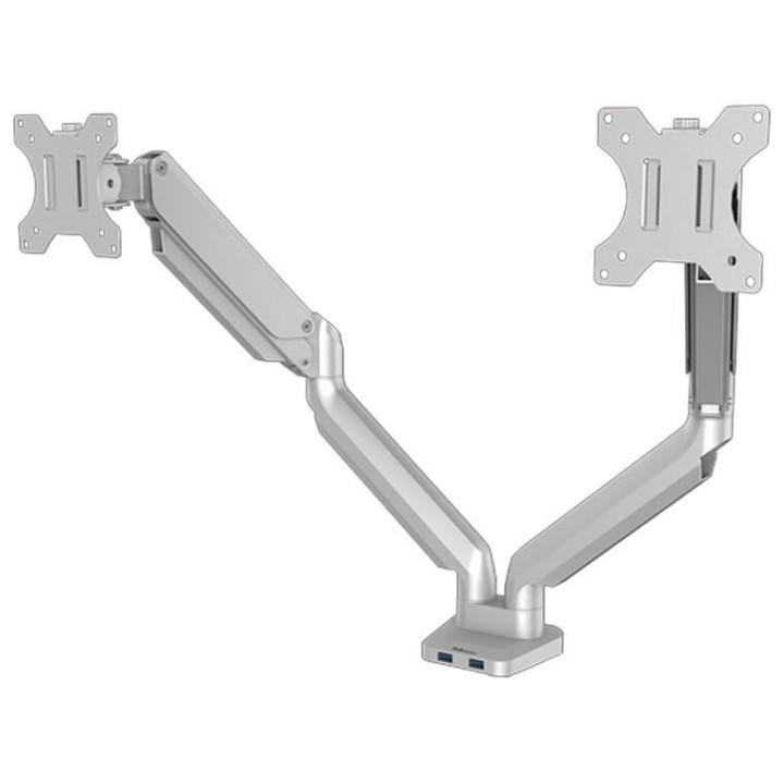 BRAS PORTE-ECRANS DOUBLE GRIS OXY / ALU